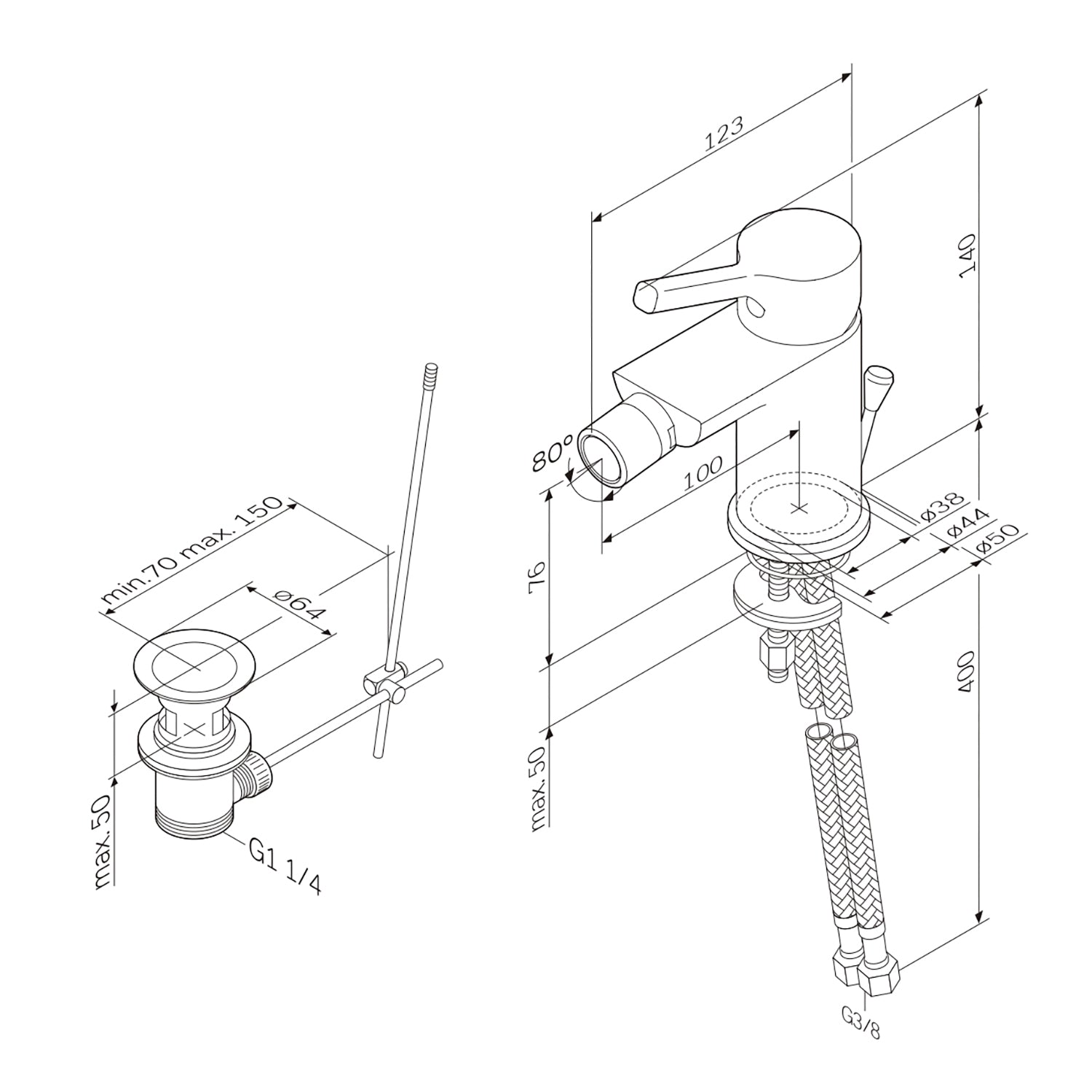 FXB83100 Bidetarmatur X-Joy S Wasserhahn für Bidet ampm-store.de