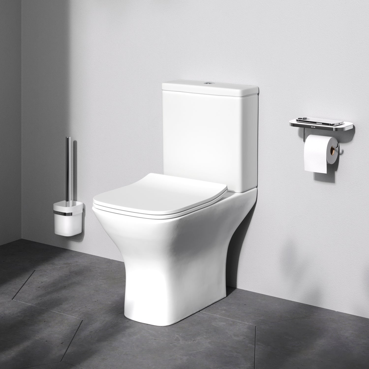 Toilettes monobloc sans rebord CGA8601PSC Gem avec couvercle de siège à fermeture douce
