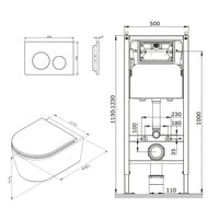 IIS90151.FA1700 Set: Wand-WC + Vorwandelement + Drückerplatte ampm-store.de