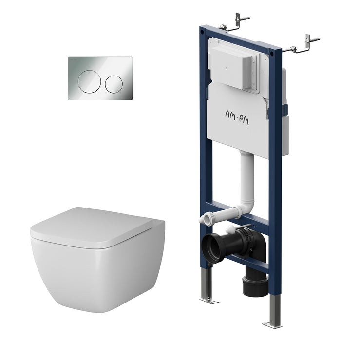 IIS90151.GA1700 Set: Wand-WC + Vorwandelement + Drückerplatte ampm-store.de