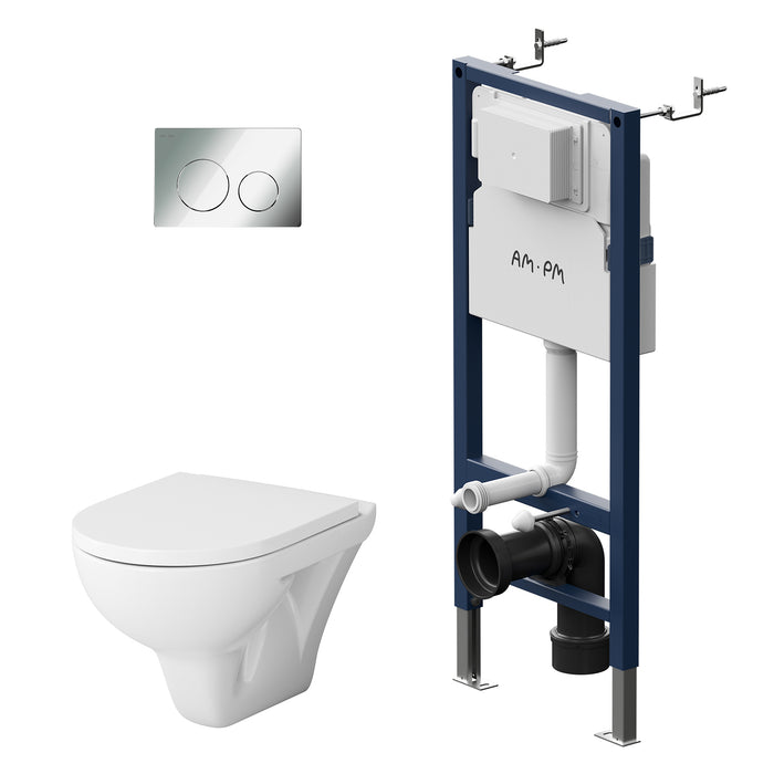 IIS90151.TA1700 Set: Wand-WC + Vorwandelement + Drückerplatte ampm-store.de