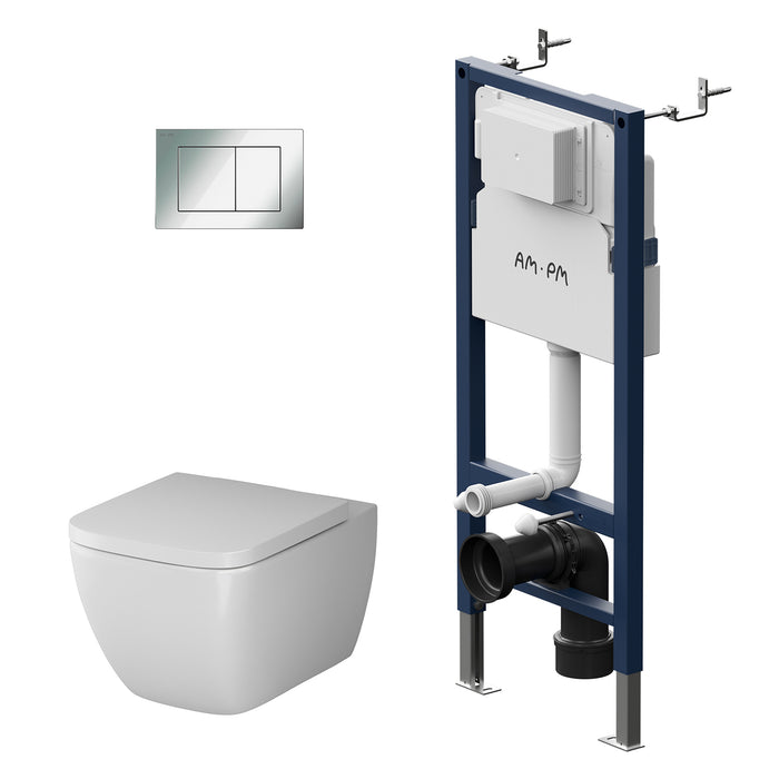 IIS90251.GA1700 Set: Wand-WC + Vorwandelement + Drückerplatte ampm-store.de