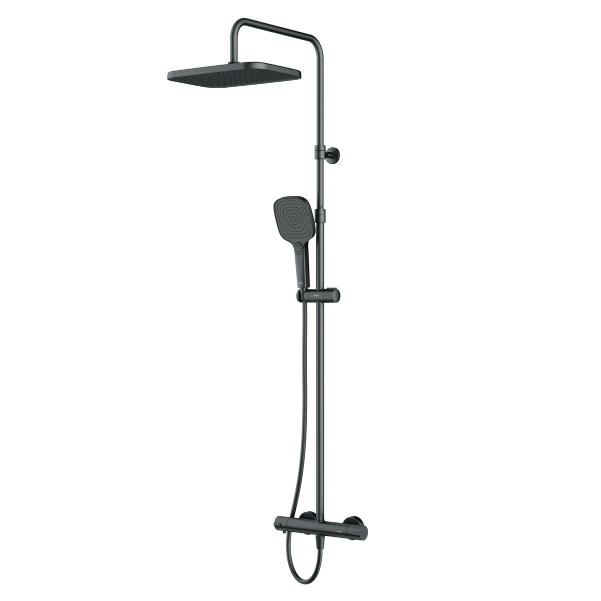 Duschsystem Play mit Thermostat und Regendusche, Schwarz – F078W422