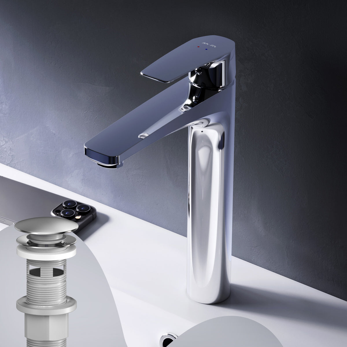 Robinet de lavabo haut Gem avec bonde à clic–FGA92200