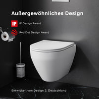 CSB1700SC Wand-WC mit Sitz Spirit V2.0 FlashClean Tiefspül-WC Spülrandlos Hänge WC mit Toilettendeckel ampm-store.de