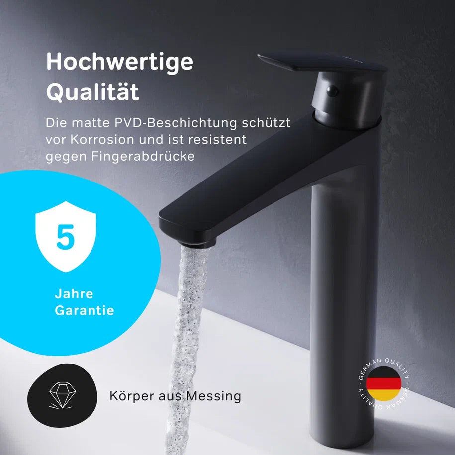 Robinet de lavabo haut Gem, noir–FGA92022