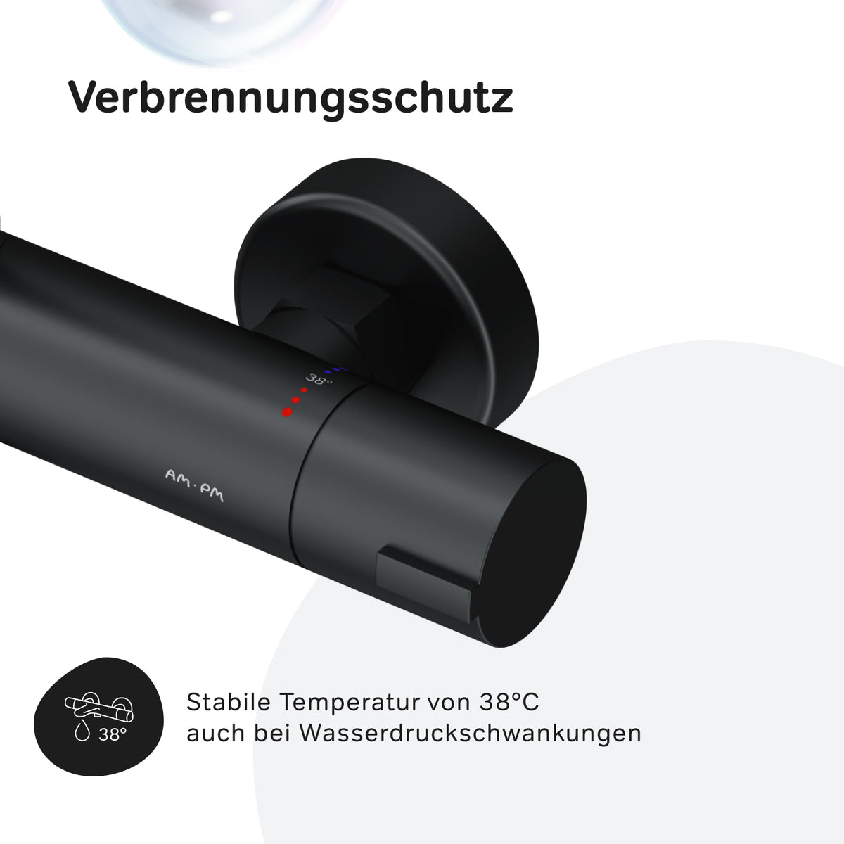 Duschsystem Play mit Thermostat und Regendusche, Schwarz – F078W422