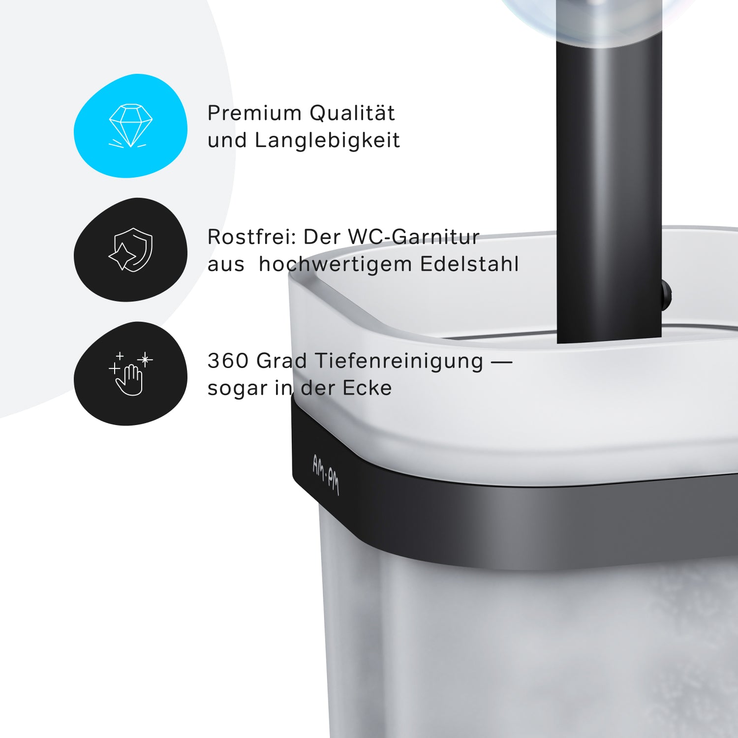 A8F33322 Toilettenbürste Func WC-Bürstenhalter, Schwarz ampm-store.de