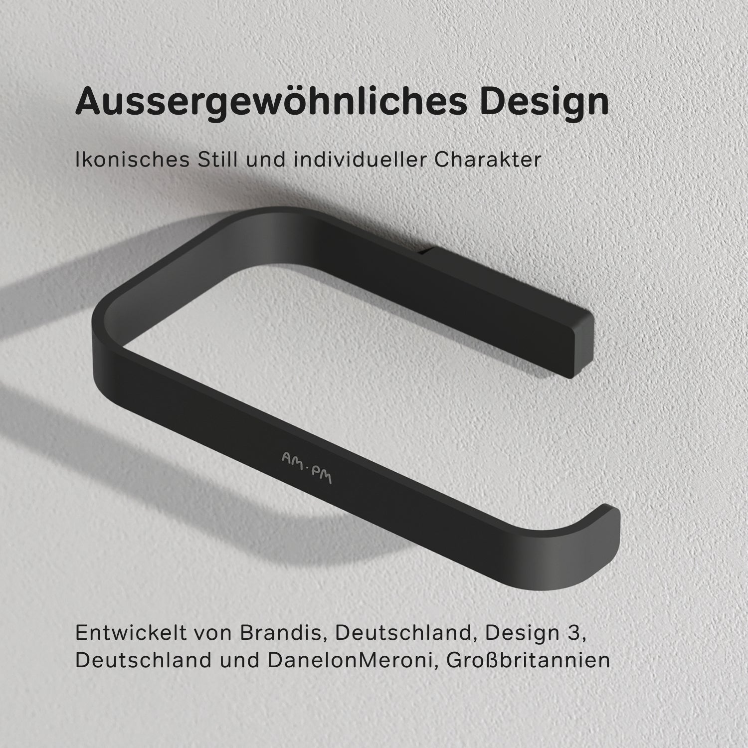 A8F34122 Toilettenpapierhalter Func Klorollenhalter ohne Deckel, Schwarz ampm-store.de