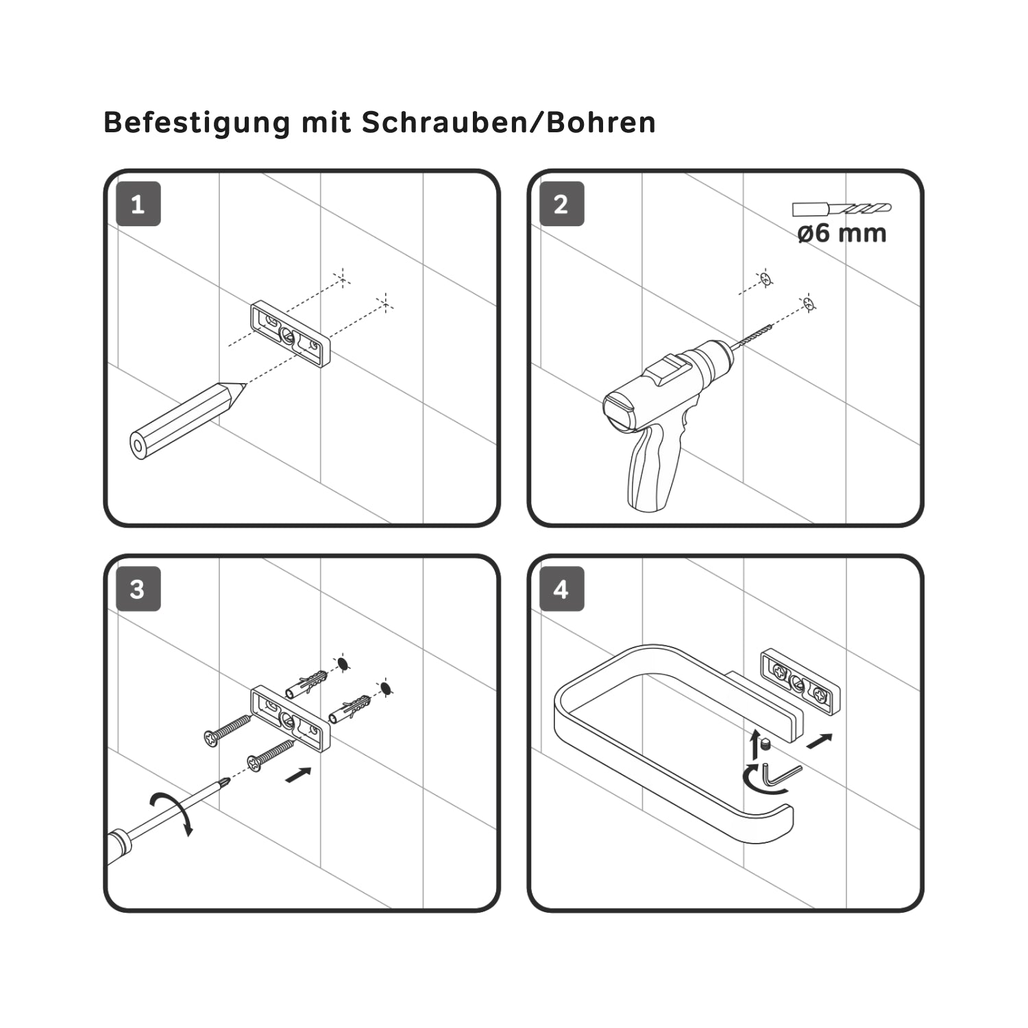 A8F34122 Toilettenpapierhalter Func Klorollenhalter ohne Deckel, Schwarz ampm-store.de