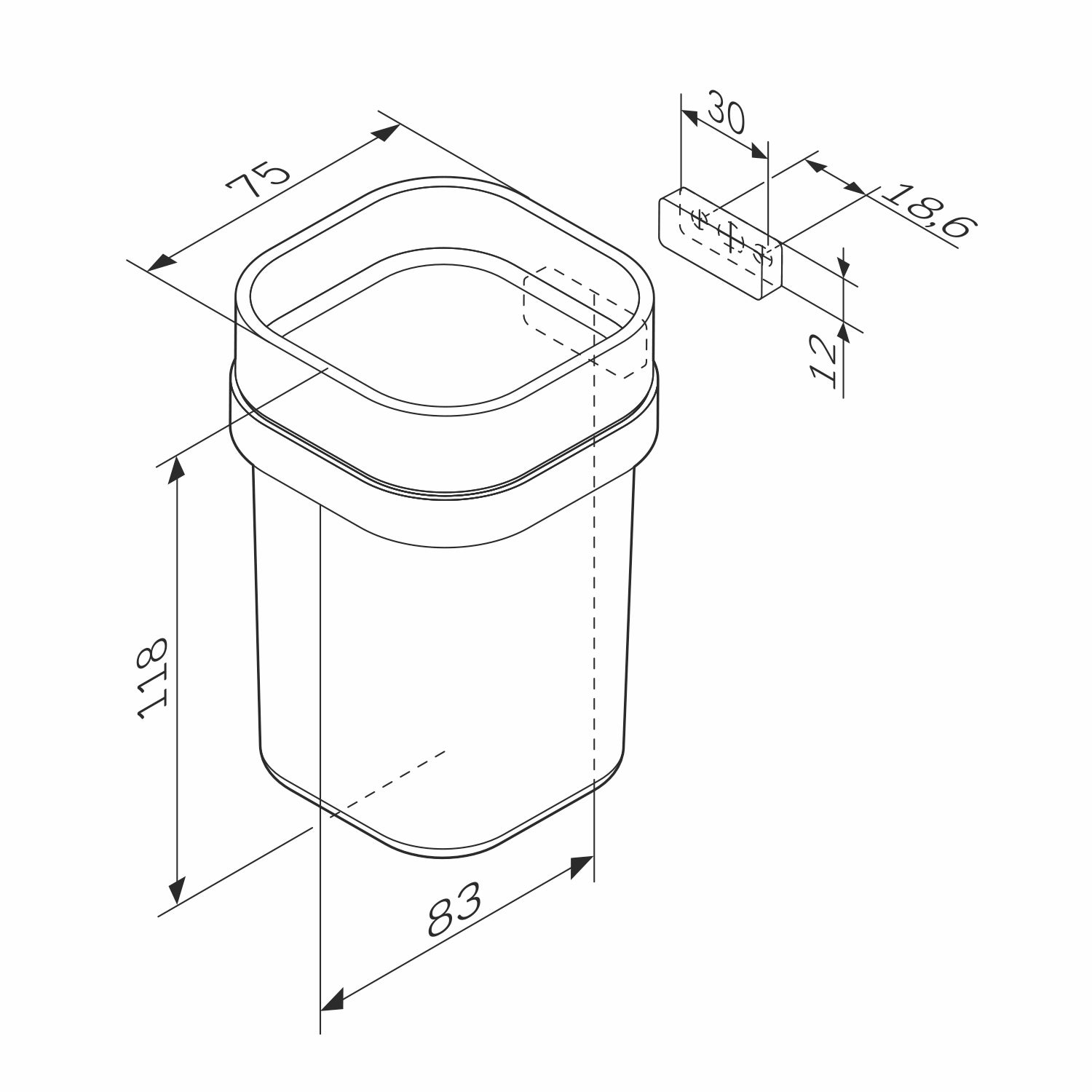 A8F34300 Zahnbürstenhalter Func Zahnputzbecher mit Wandhalterung ampm-store.de