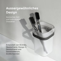 A8F34322 Zahnbürstenhalter Func Zahnputzbecher mit Wandhalterung, Schwarz ampm-store.de