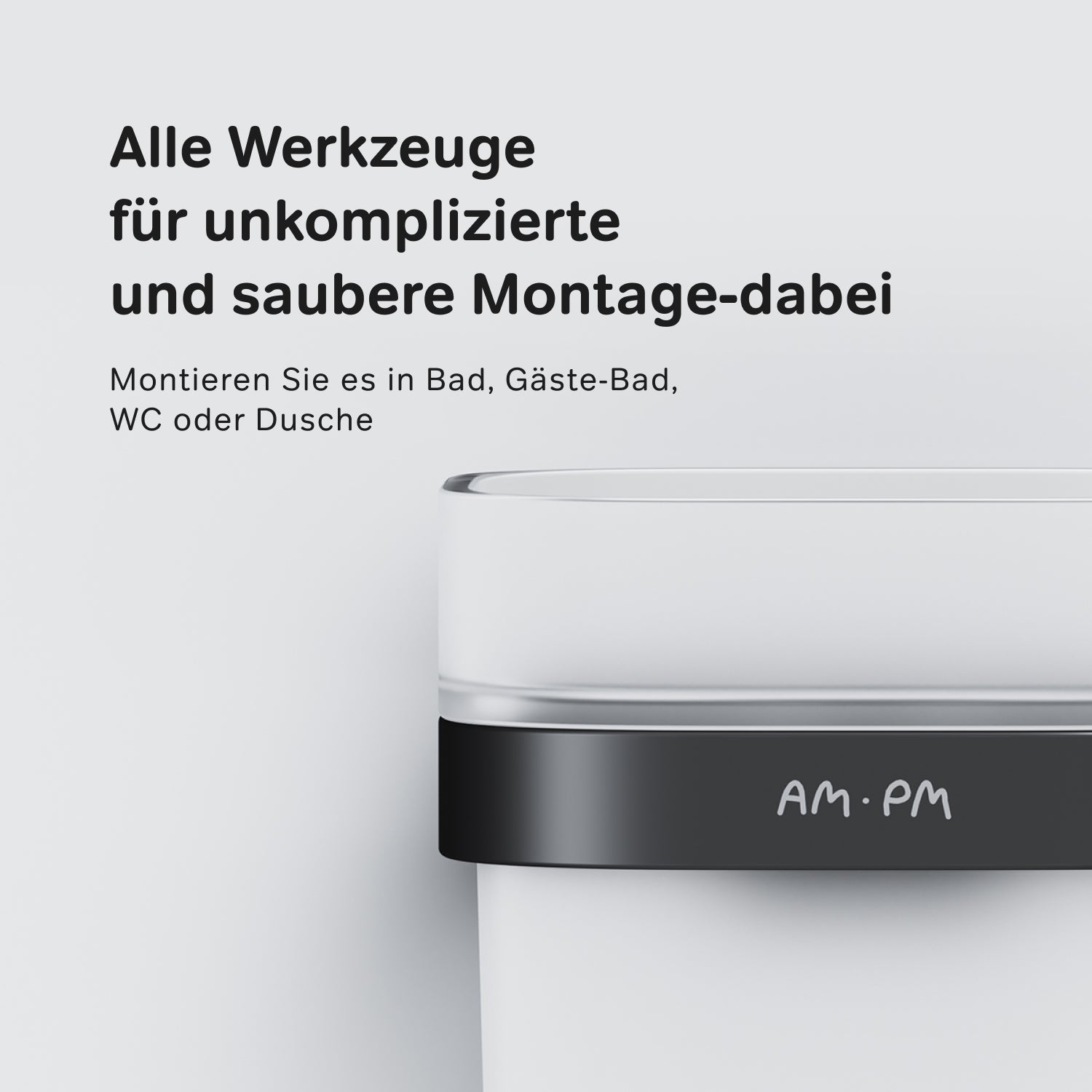 A8F34322 Zahnbürstenhalter Func Zahnputzbecher mit Wandhalterung, Schwarz ampm-store.de