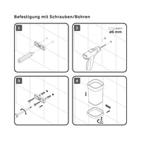 A8F34322 Zahnbürstenhalter Func Zahnputzbecher mit Wandhalterung, Schwarz ampm-store.de