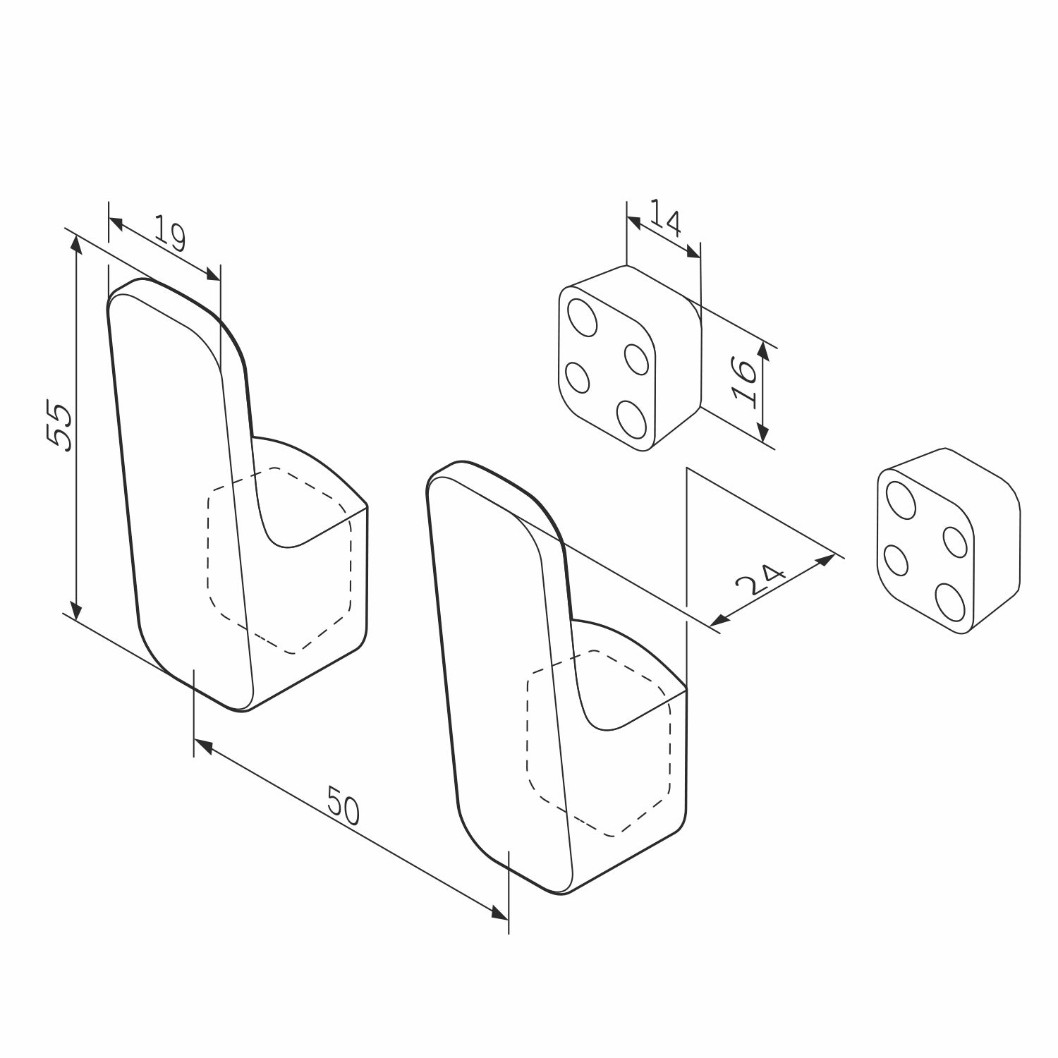 A8F35600 Handtuchhaken Func Doppelhaken für Handtücher Wandhaken