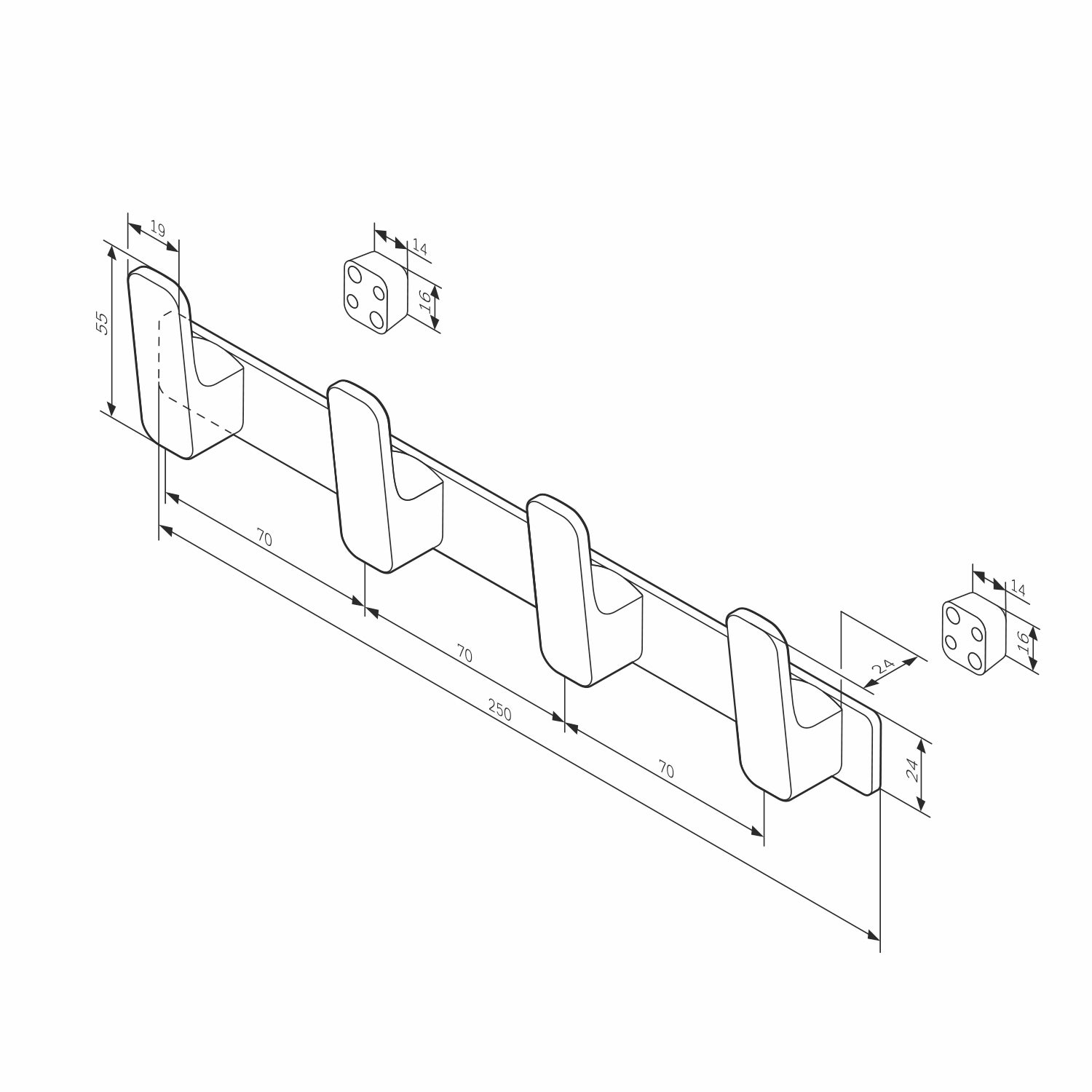 A8F35900 Handtuchhaken Func Handtuchhaken-Set Wandhaken