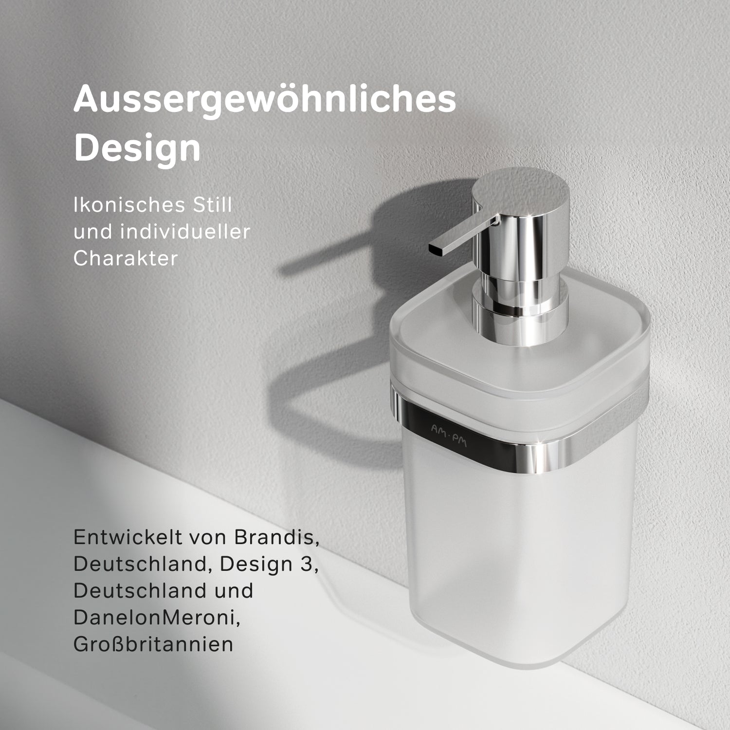 A8F36900 Seifenspender Func Flüssigseifenspender aus Glas mit Wandhalterung ampm-store.de