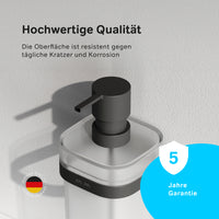A8F36922 Seifenspender Func Flüssigseifenspender aus Glas mit Wandhalterung, Schwarz ampm-store.de