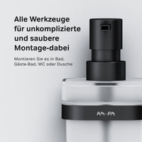 A8F36922 Seifenspender Func Flüssigseifenspender aus Glas mit Wandhalterung, Schwarz ampm-store.de