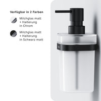 A8F36922 Seifenspender Func Flüssigseifenspender aus Glas mit Wandhalterung, Schwarz ampm-store.de