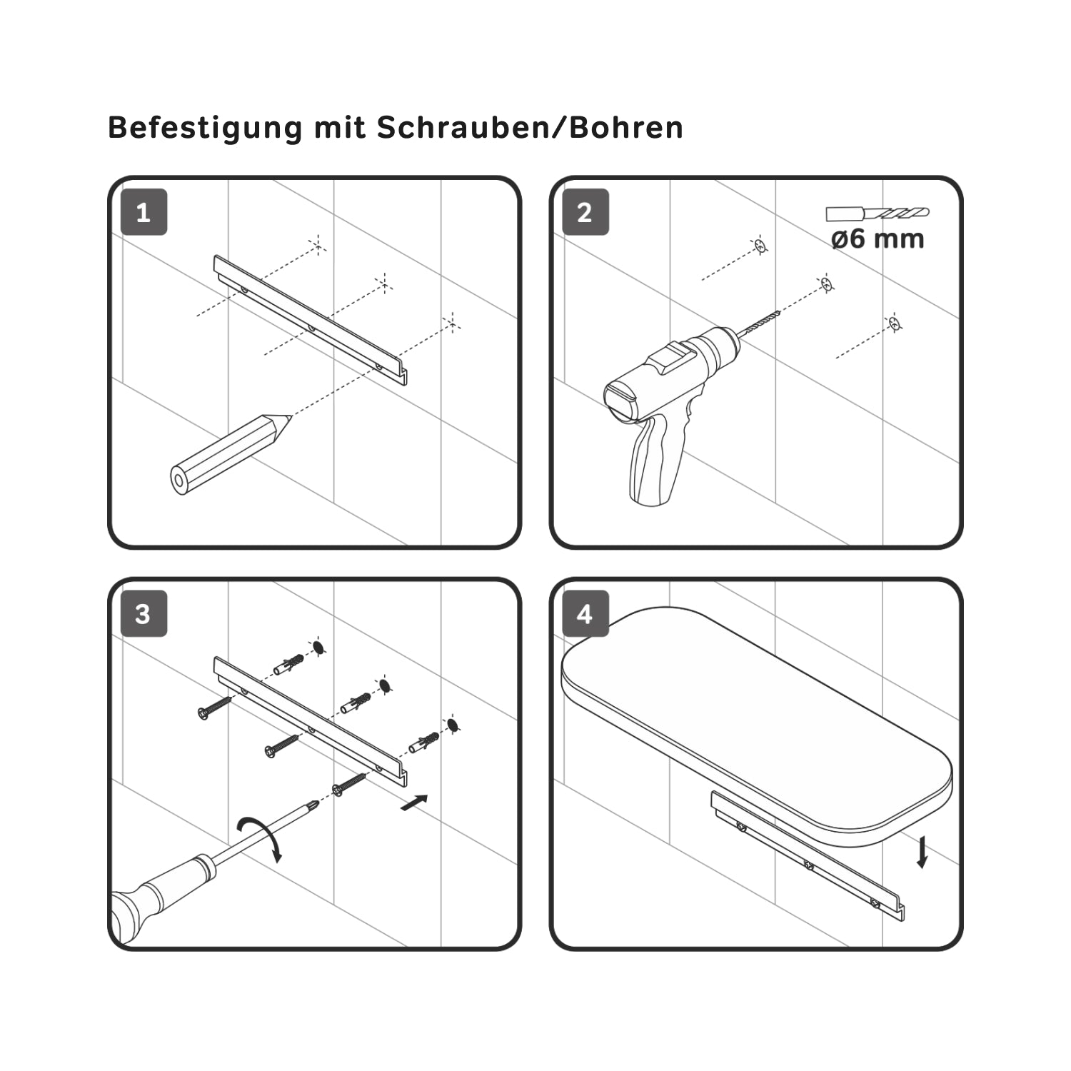 A8F37622 Duschregal mit Wandhalterung Func Duschablage, Schwarz