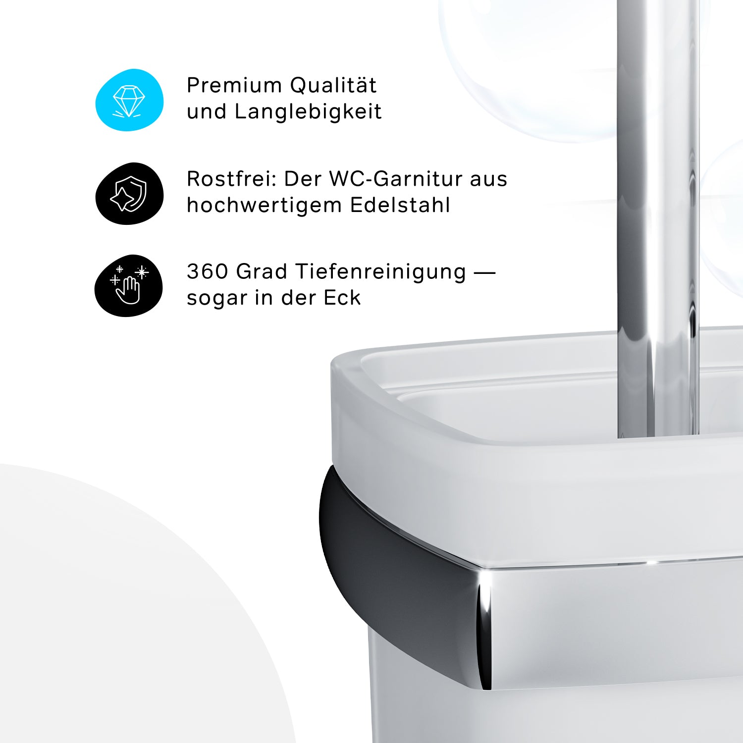AGA33400 Toilettenbürste Gem WC-Bürstenhalter, universell ampm-store.de
