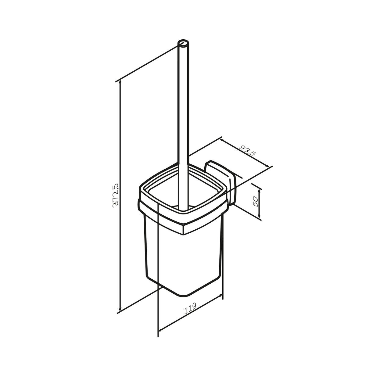 AGA33400 Toilettenbürste Gem WC-Bürstenhalter, universell ampm-store.de
