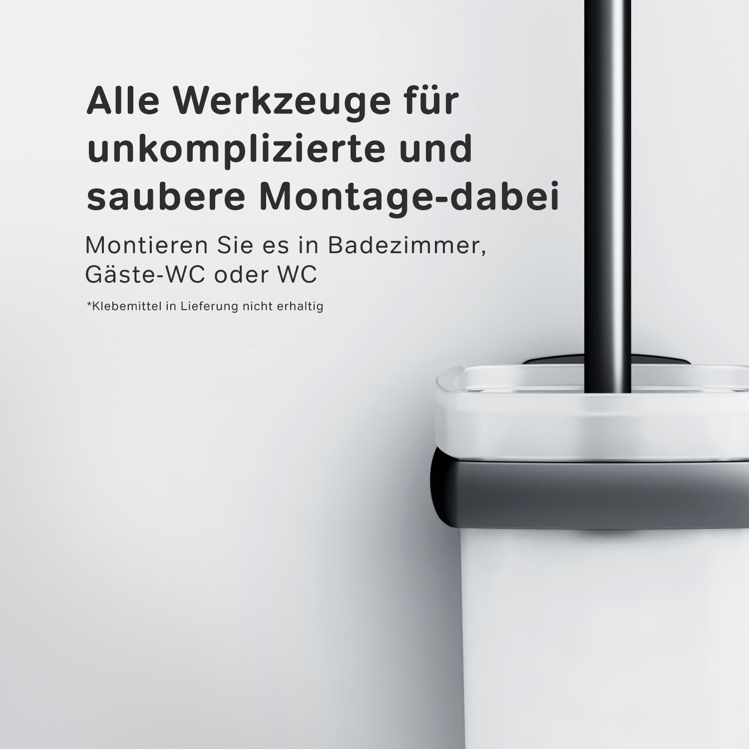 AGA33422 Toilettenbürste Gem WC-Bürstenhalter, universell, Schwarz ampm-store.de