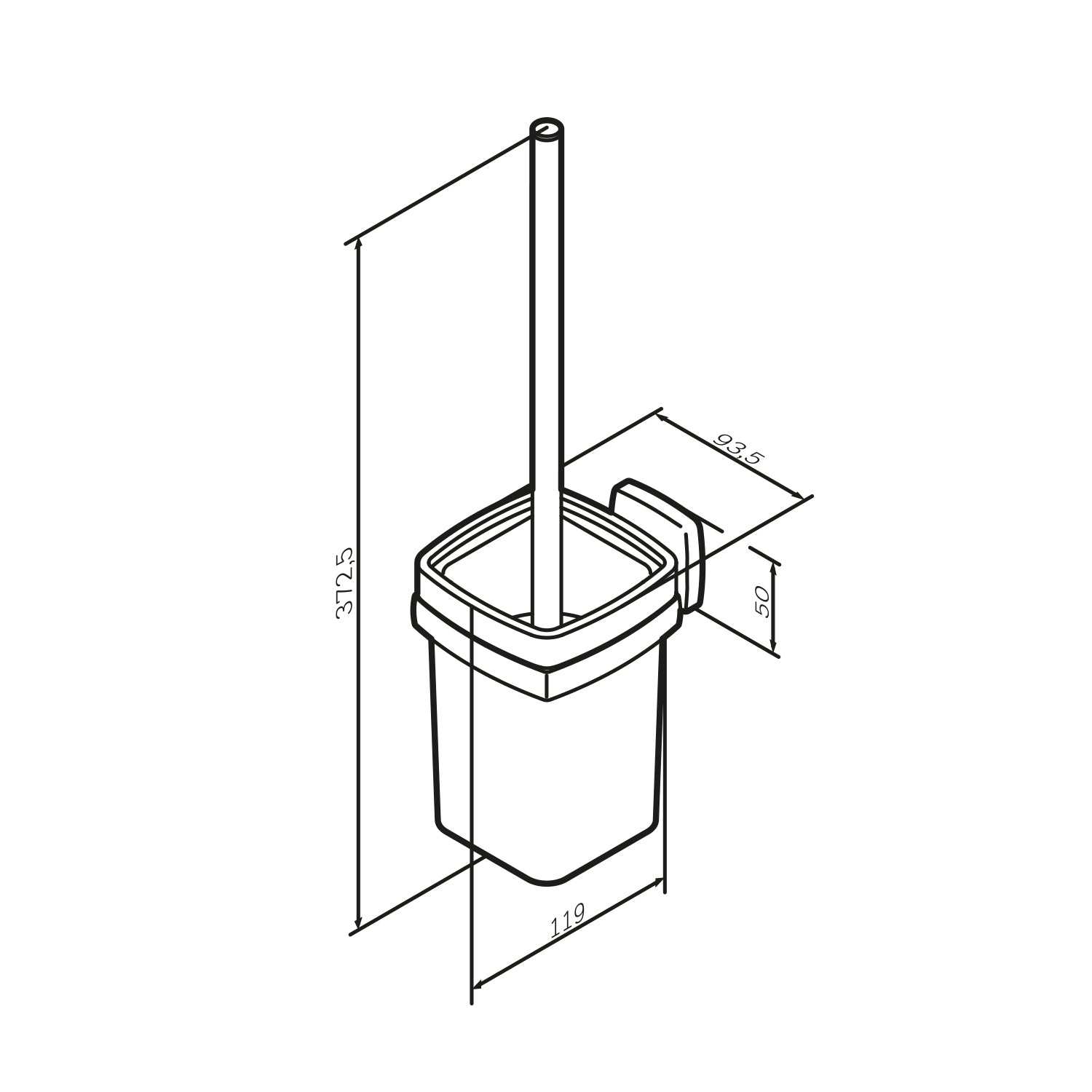 AGA33422 Toilettenbürste Gem WC-Bürstenhalter, universell, Schwarz ampm-store.de