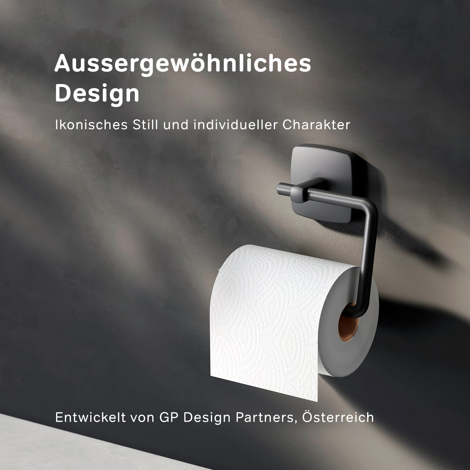 AGA34122 Toilettenpapierhalter Gem Klorollenhalter ohne Deckel, Schwarz ampm-store.de
