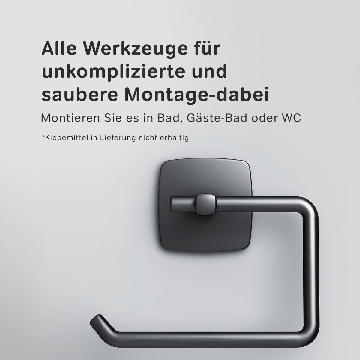 AGA34122 Toilettenpapierhalter Gem Klorollenhalter ohne Deckel, Schwarz ampm-store.de