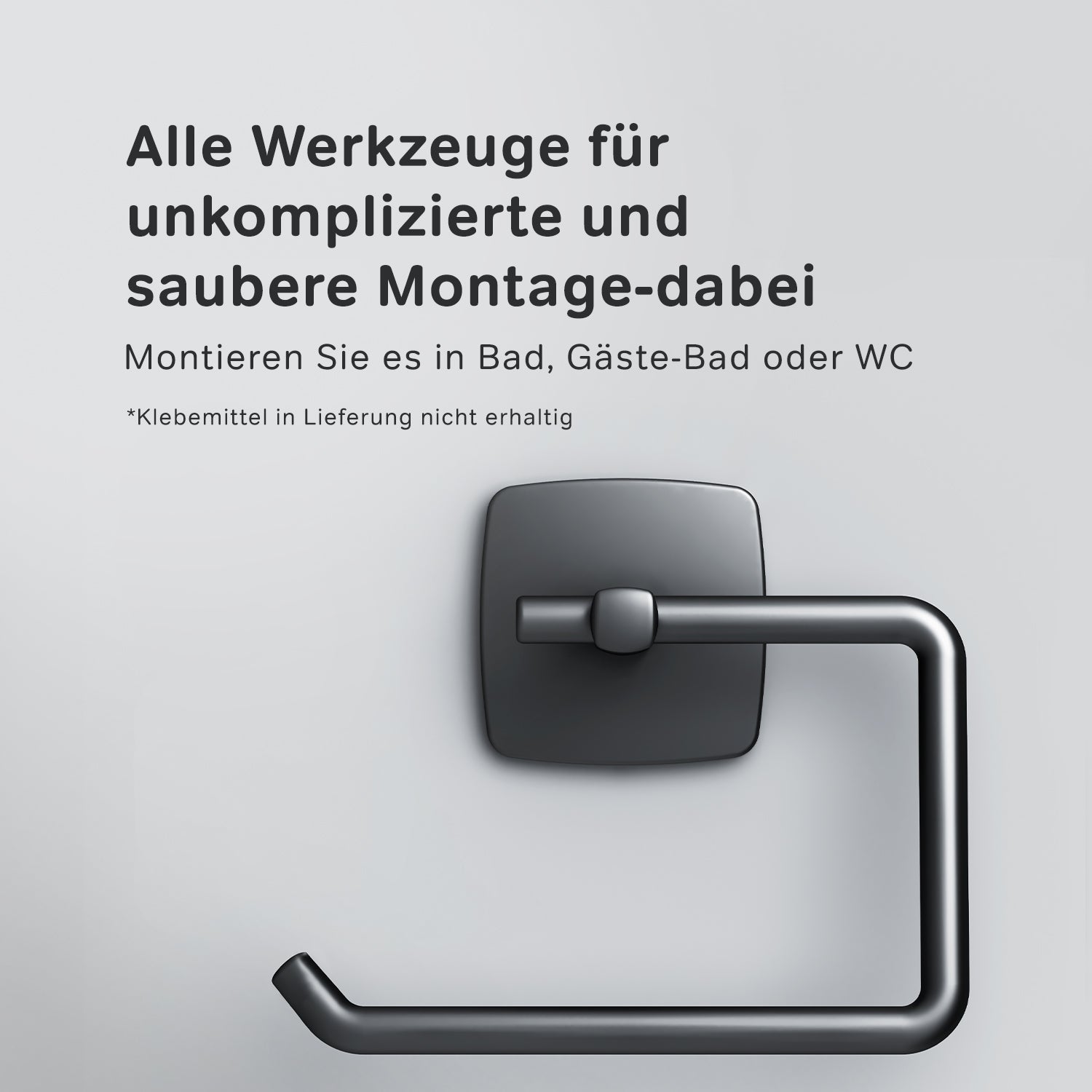 AGA34122 Toilettenpapierhalter Gem Klorollenhalter ohne Deckel, Schwarz ampm-store.de