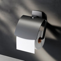 AGA341422 Toilettenpapierhalter Gem Klorollenhalter mit Deckel, Schwarz ampm-store.de