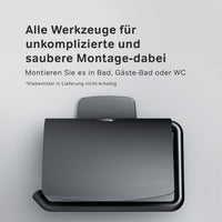 AGA341422 Toilettenpapierhalter Gem Klorollenhalter mit Deckel, Schwarz ampm-store.de