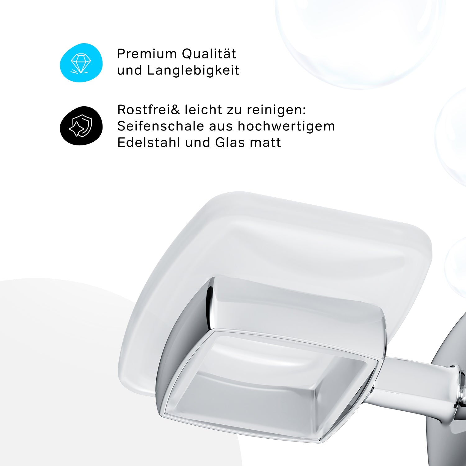 AGA34200 Seifenschale aus Glas mit Wandhalterung Gem Seifenhalter ampm-store.de