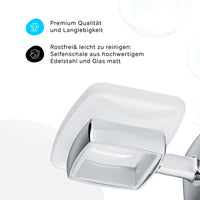AGA34200 Seifenschale aus Glas mit Wandhalterung Gem Seifenhalter ampm-store.de