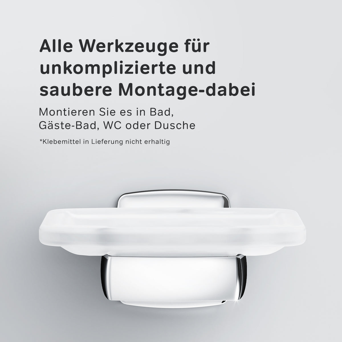 AGA34200 Seifenschale aus Glas mit Wandhalterung Gem Seifenhalter ampm-store.de