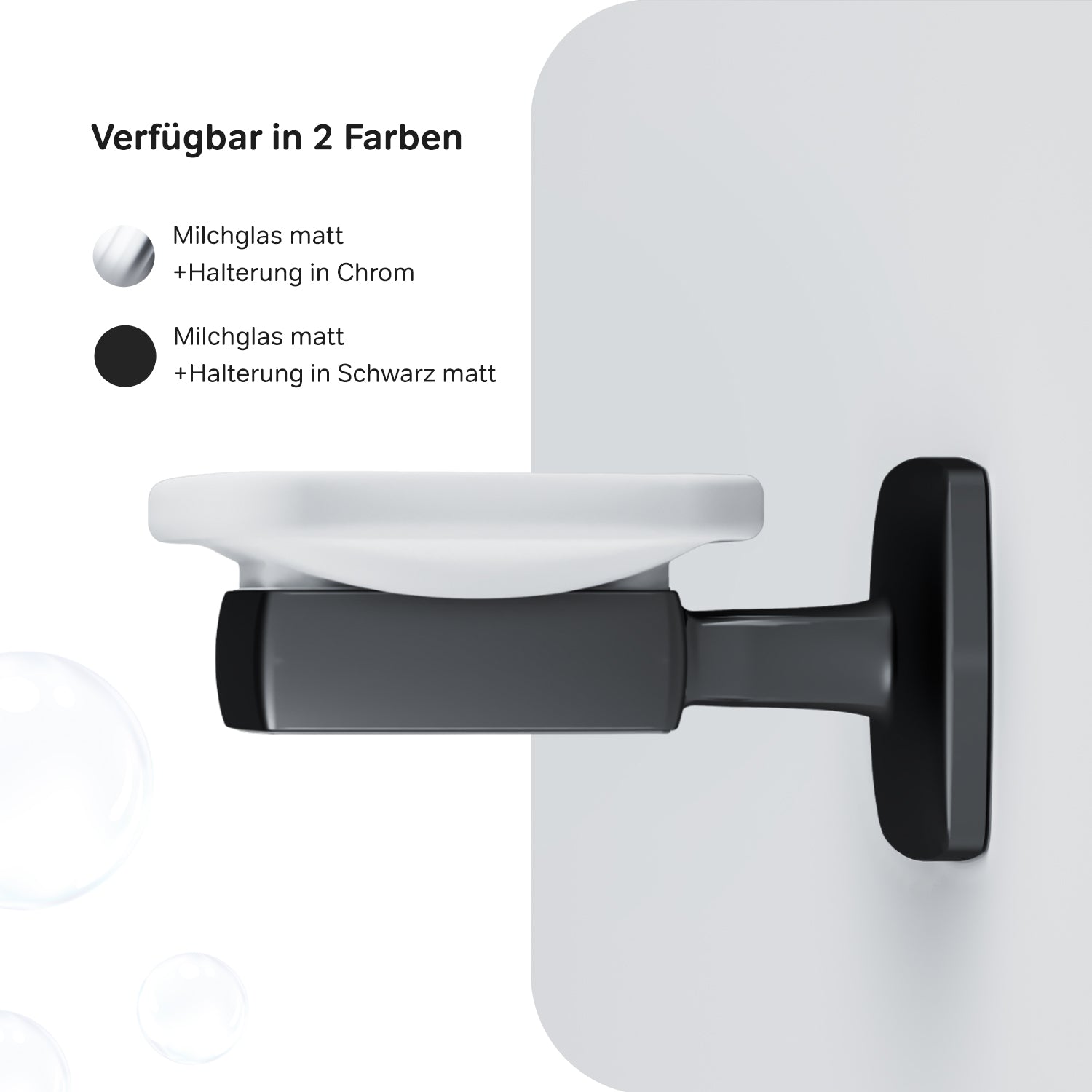 AGA34222 Seifenschale aus Glas mit Wandhalterung Gem Seifenhalter, Schwarz ampm-store.de