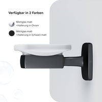AGA34222 Seifenschale aus Glas mit Wandhalterung Gem Seifenhalter, Schwarz ampm-store.de