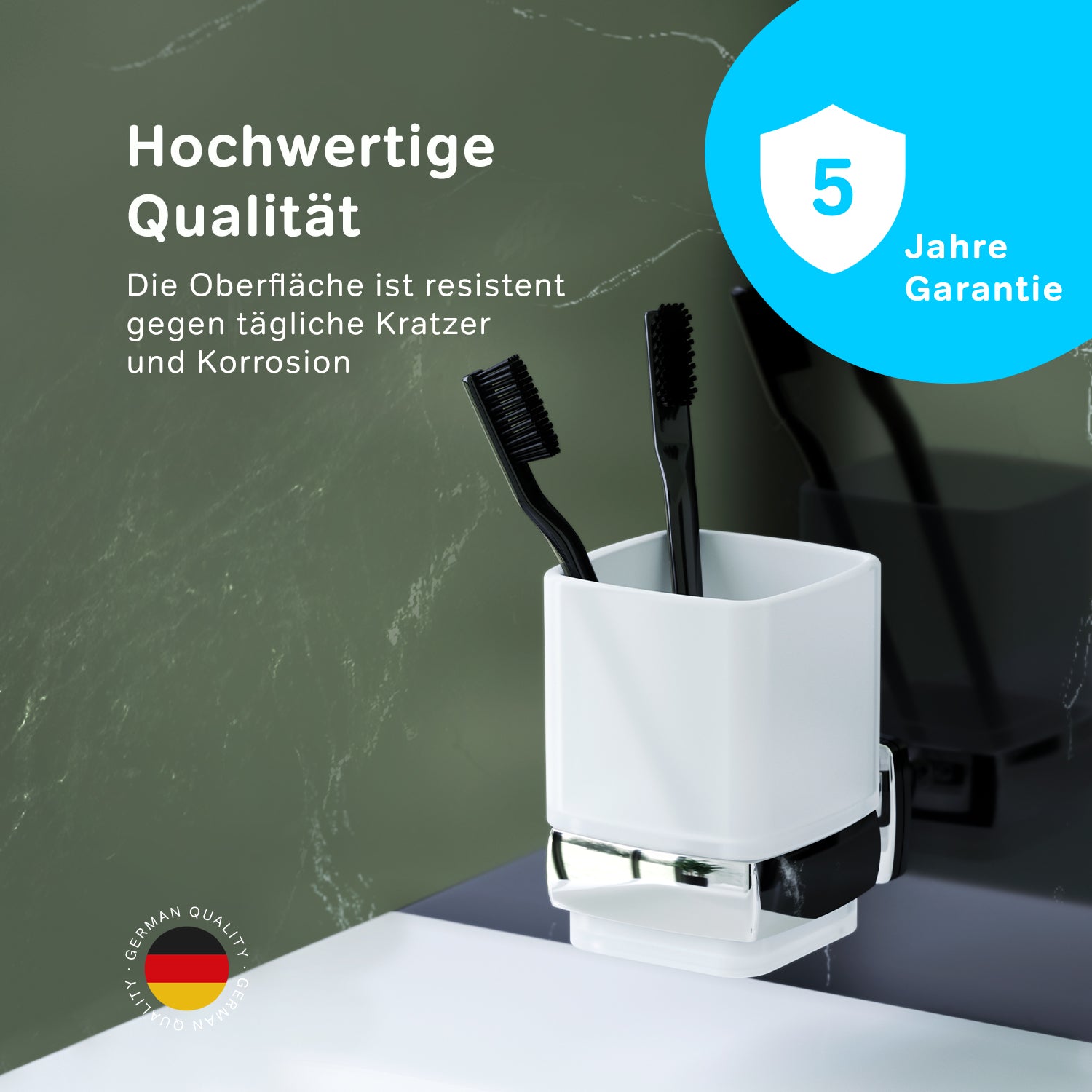 AGA34300 Zahnbürstenhalter Gem Zahnputzbecher mit Wandhalterung ampm-store.de