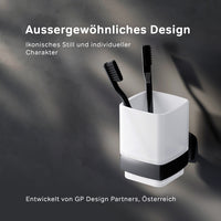 AGA34322 Zahnbürstenhalter Gem Zahnputzbecher mit Wandhalterung, Schwarz ampm-store.de