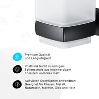 AGA34322 Zahnbürstenhalter Gem Zahnputzbecher mit Wandhalterung, Schwarz ampm-store.de