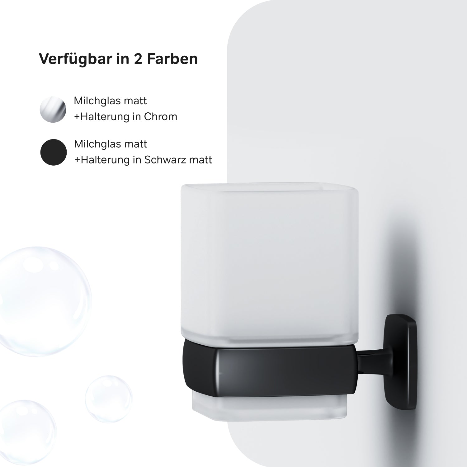 AGA34322 Zahnbürstenhalter Gem Zahnputzbecher mit Wandhalterung, Schwarz ampm-store.de