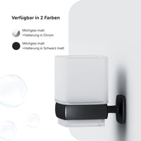 AGA34322 Zahnbürstenhalter Gem Zahnputzbecher mit Wandhalterung, Schwarz ampm-store.de