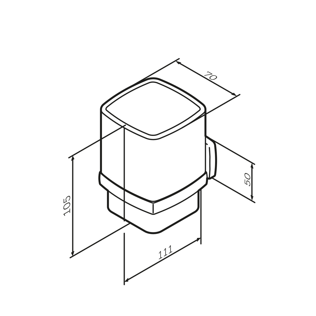 AGA34322 Zahnbürstenhalter Gem Zahnputzbecher mit Wandhalterung, Schwarz ampm-store.de