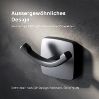 AGA35622 Handtuchhaken Gem Doppelhaken für Handtücher Wandhaken, Schwarz ampm-store.de