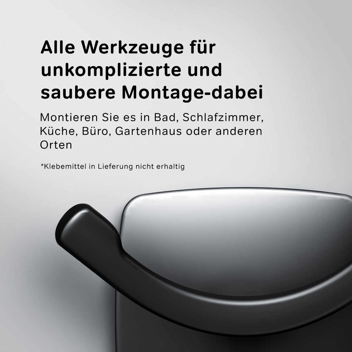 AGA35622 Handtuchhaken Gem Doppelhaken für Handtücher Wandhaken, Schwarz ampm-store.de