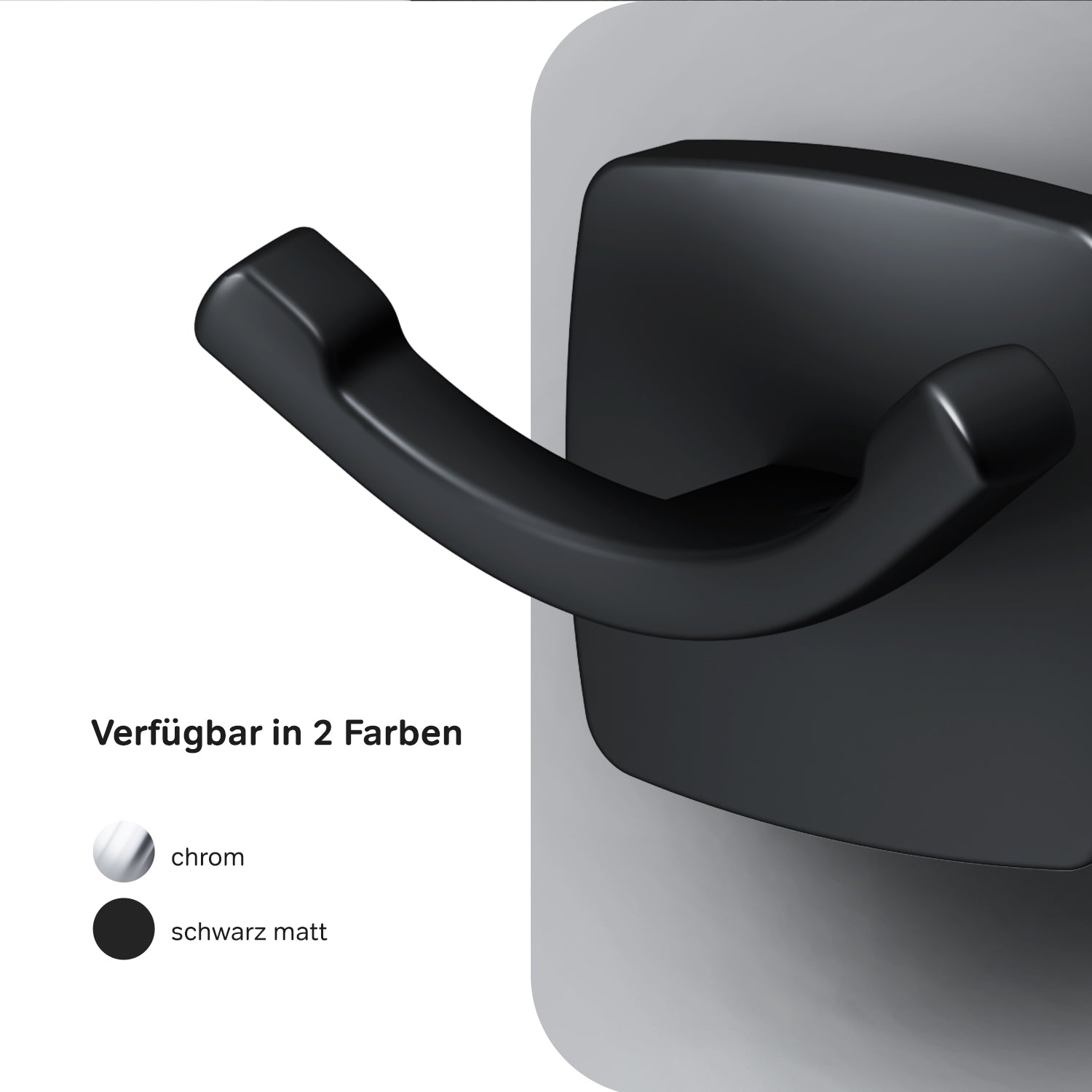 AGA35622 Handtuchhaken Gem Doppelhaken für Handtücher Wandhaken, Schwarz ampm-store.de
