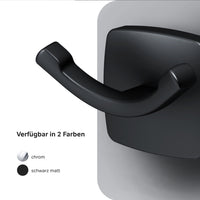 AGA35622 Handtuchhaken Gem Doppelhaken für Handtücher Wandhaken, Schwarz ampm-store.de