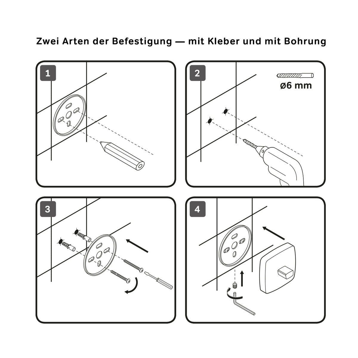 AGA35622 Handtuchhaken Gem Doppelhaken für Handtücher Wandhaken, Schwarz ampm-store.de